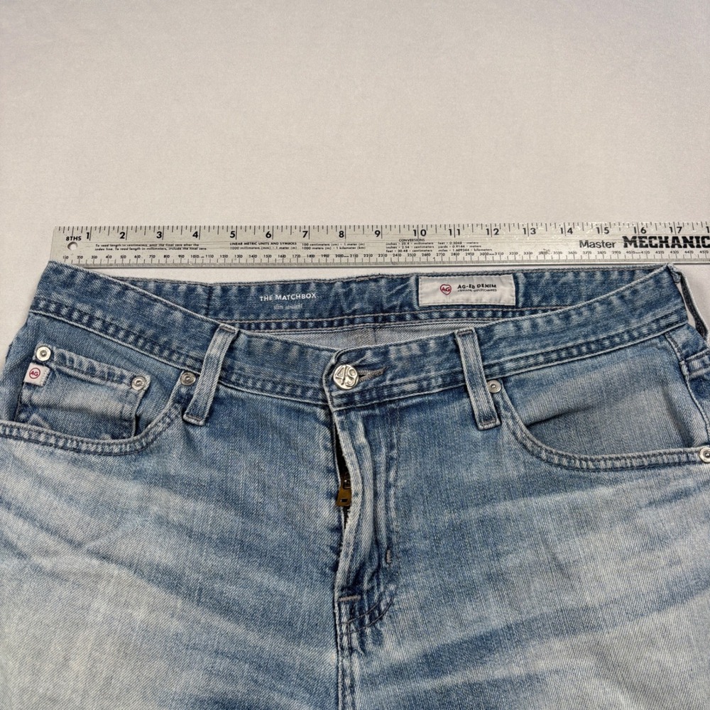 AG Adriano Goldschmied Jeans Mens 33R Light Blue The Matchbox Slim Straight 18Y - Picture 11 of 16